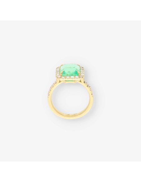 Anillo oro esmeralda y bri