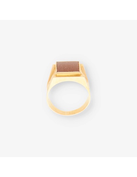 Anillo oro y piedra roja